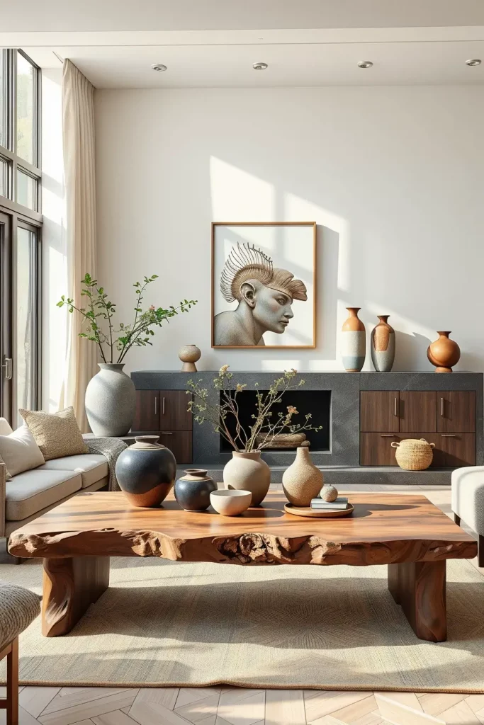 64 Living Room With Organic Shapes and Natural Tones: Stylish and Cozy Ideas