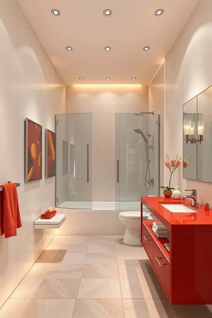 63 Red Accents in the Bathroom: Stylish Ideas for a Bold and Modern Space