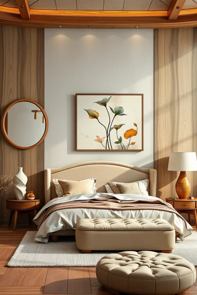 62 Bedroom With Organic Shapes And Natural Tones: Calming Design Ideas