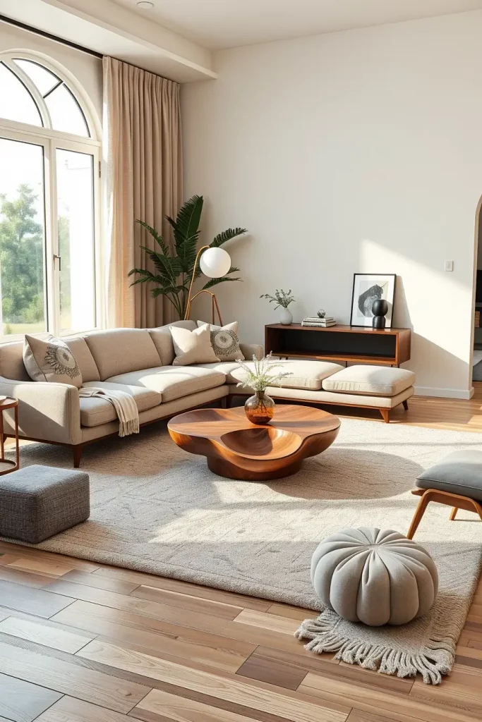 64 Living Room With Organic Shapes and Natural Tones: Stylish and Cozy Ideas