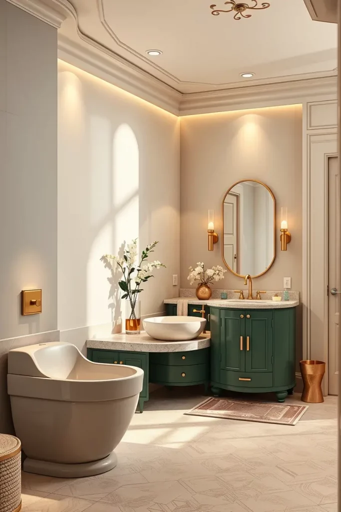 64 Curved Bathroom Decor Ideas to Transform Your Space with Soft Geometry