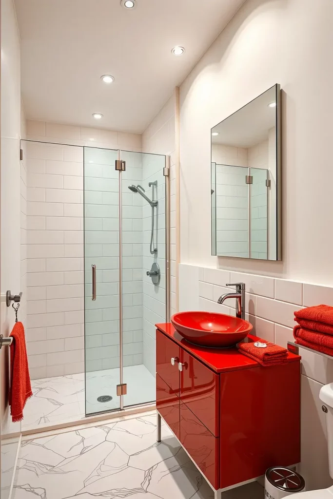 63 Red Accents in the Bathroom: Stylish Ideas for a Bold and Modern Space