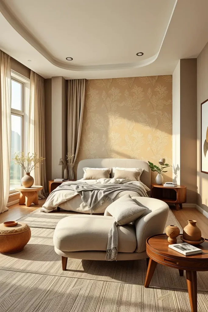 62 Bedroom With Organic Shapes And Natural Tones: Calming Design Ideas