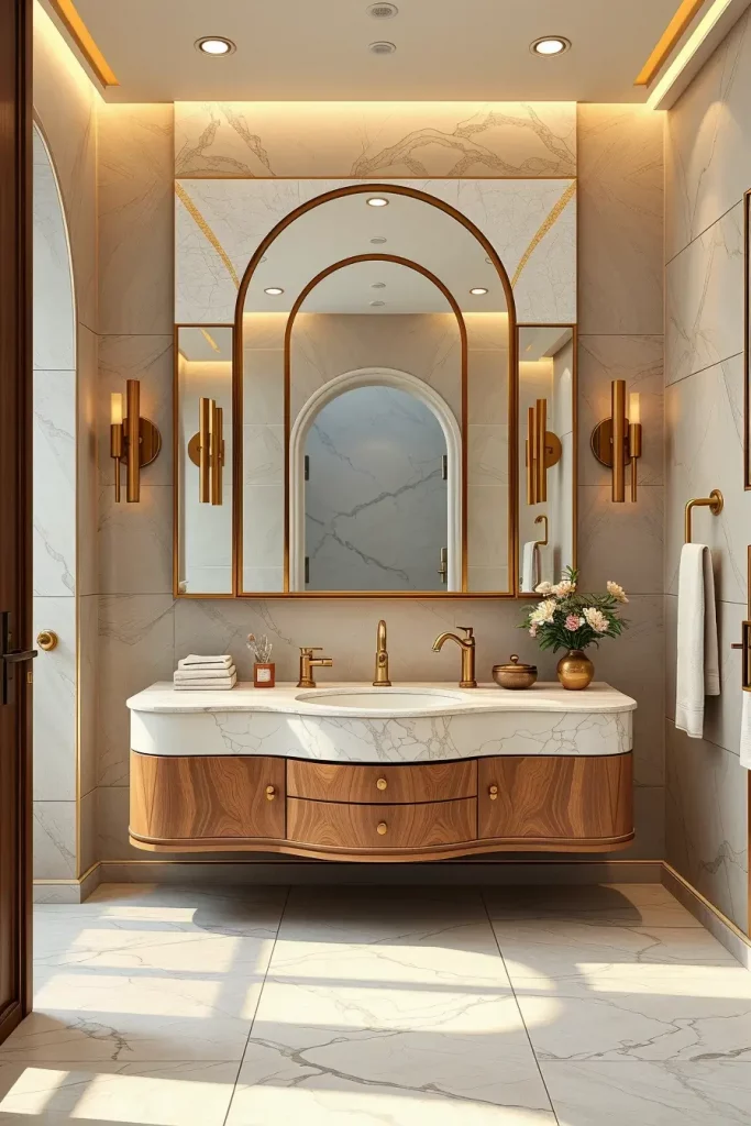 64 Curved Bathroom Decor Ideas to Transform Your Space with Soft Geometry
