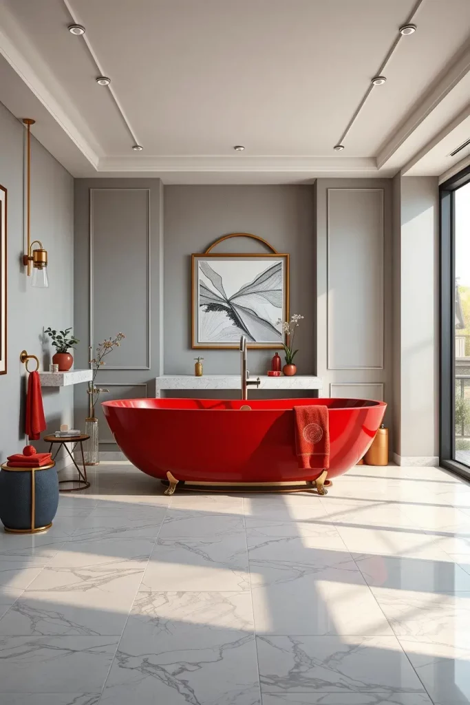 63 Red Accents in the Bathroom: Stylish Ideas for a Bold and Modern Space