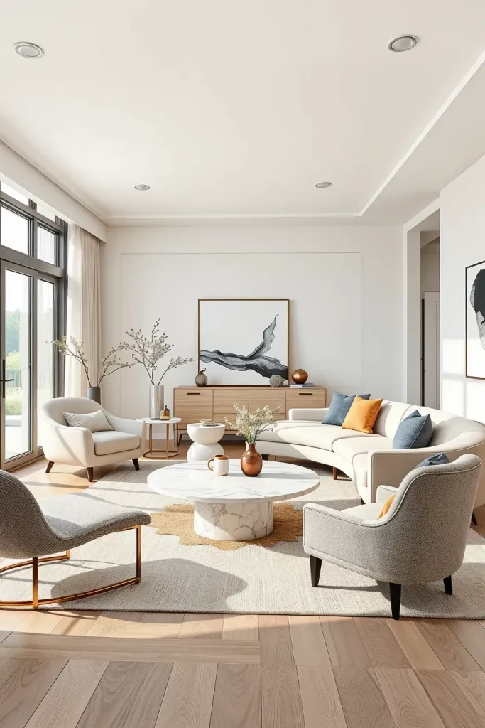 63 Curved Living Room Furniture Ideas for Stylish and Modern Interiors