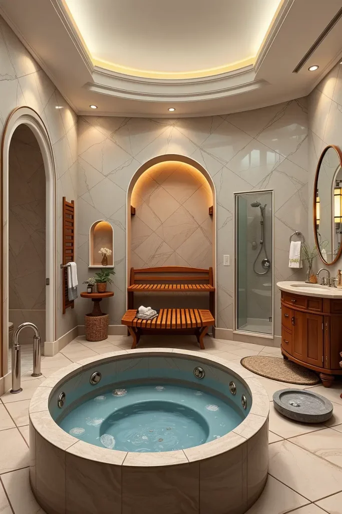 64 Curved Bathroom Decor Ideas to Transform Your Space with Soft Geometry