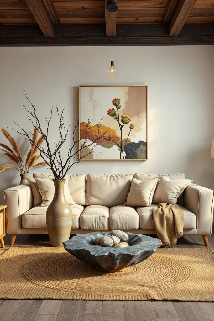 64 Living Room With Organic Shapes and Natural Tones: Stylish and Cozy Ideas