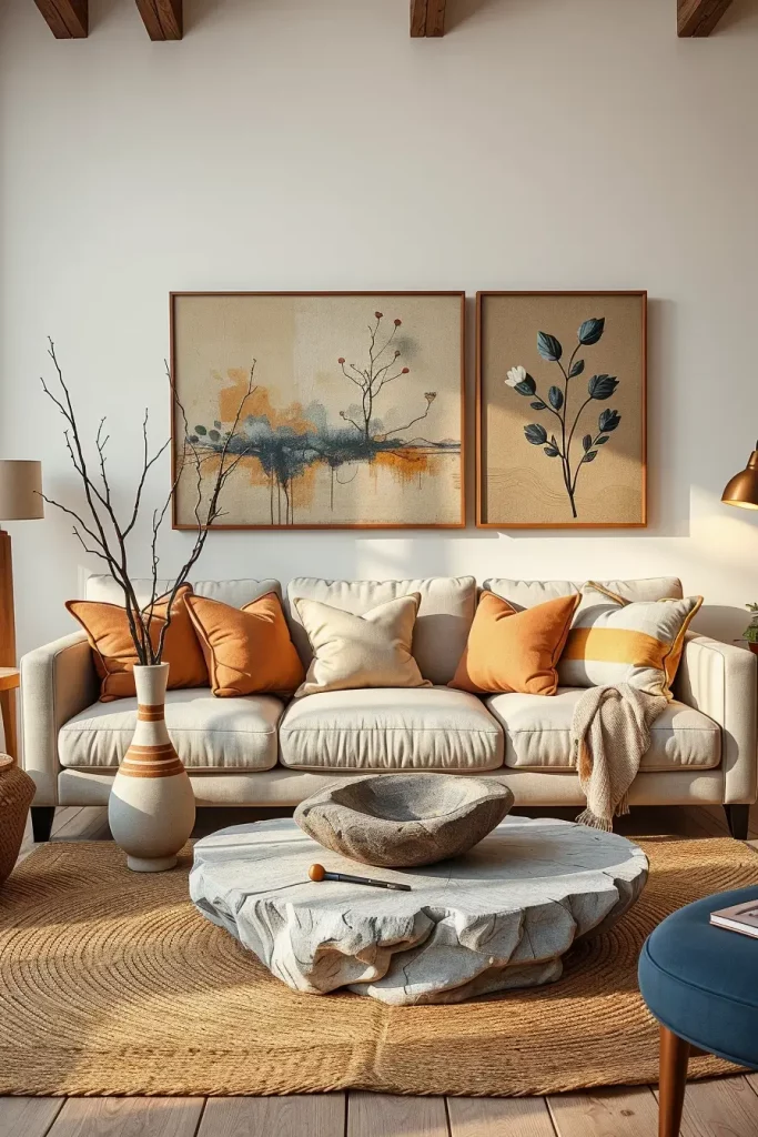 64 Living Room With Organic Shapes and Natural Tones: Stylish and Cozy Ideas