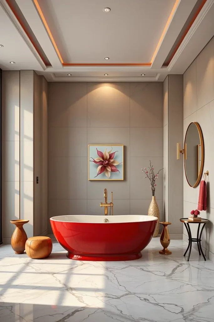 63 Red Accents in the Bathroom: Stylish Ideas for a Bold and Modern Space