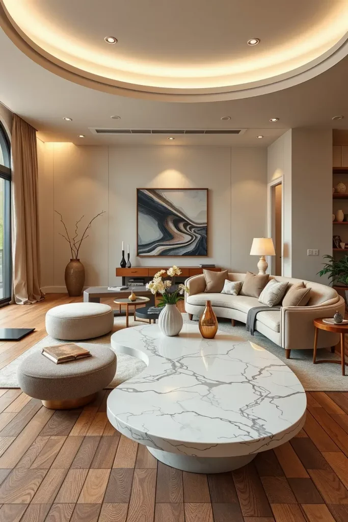 64 Living Room With Organic Shapes and Natural Tones: Stylish and Cozy Ideas