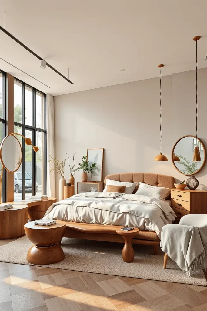 62 Bedroom With Organic Shapes And Natural Tones: Calming Design Ideas