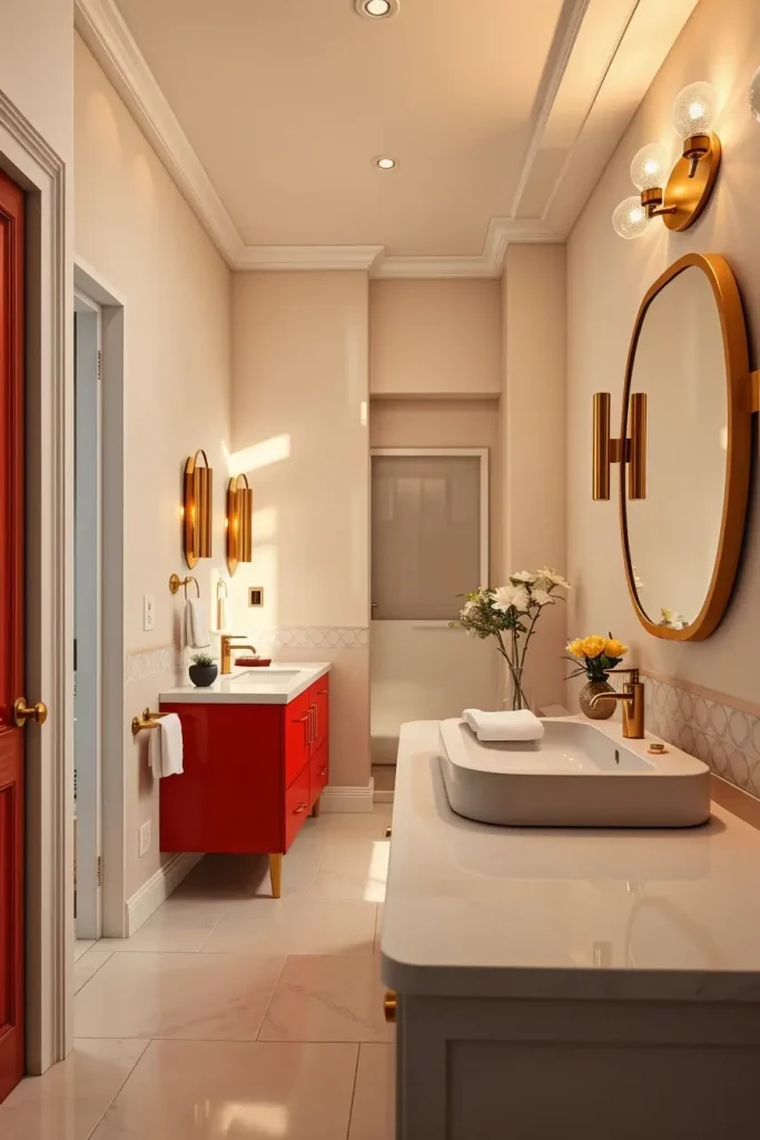 63 Red Accents in the Bathroom: Stylish Ideas for a Bold and Modern Space