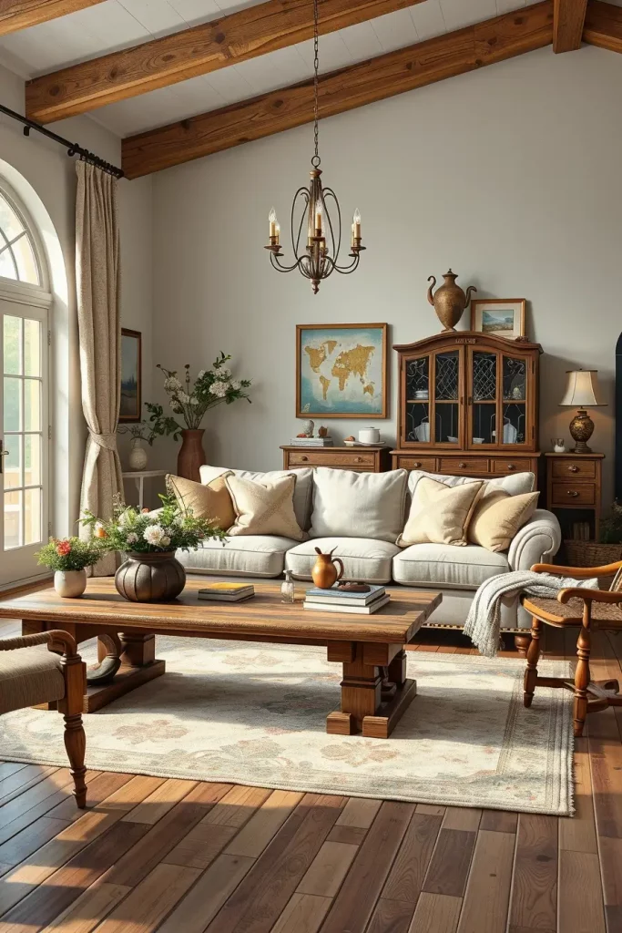 63 Creative Farmhouse Living Room With Antique Textures