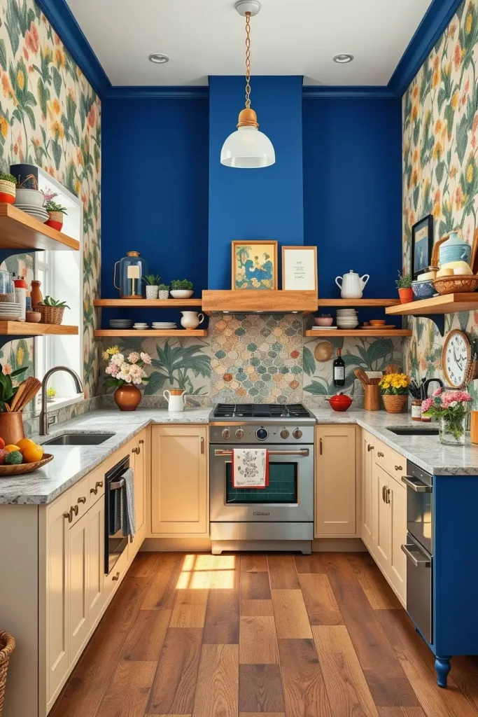 64 Color-Drenched Eclectic Kitchen With Whimsical Flair Ideas