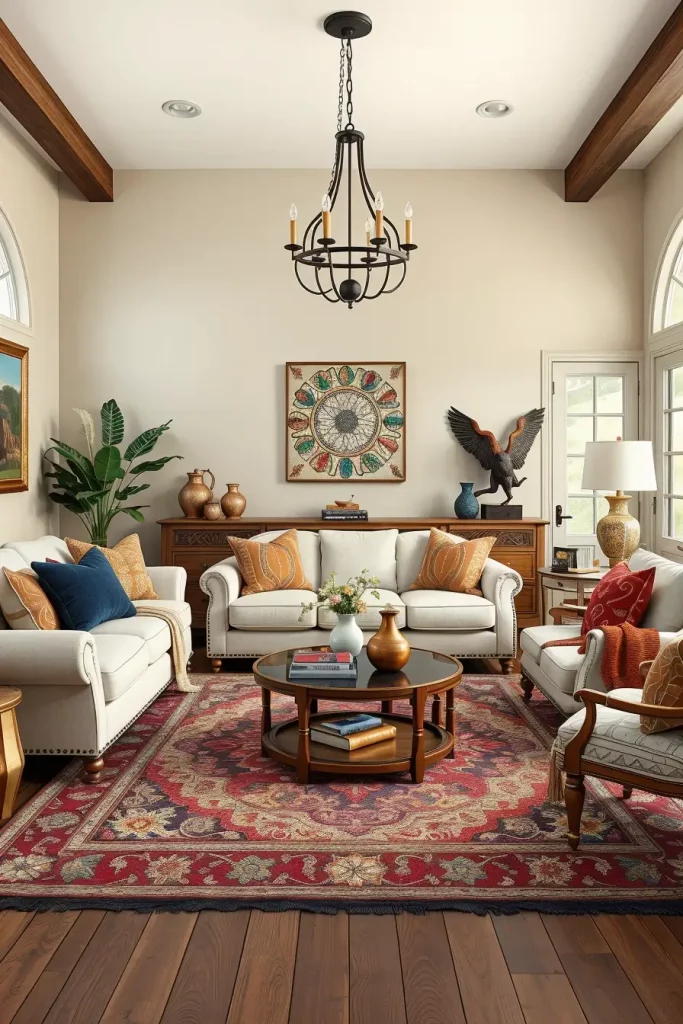 62 Rustic Farmhouse Maximalist Living Room Decor Ideas
