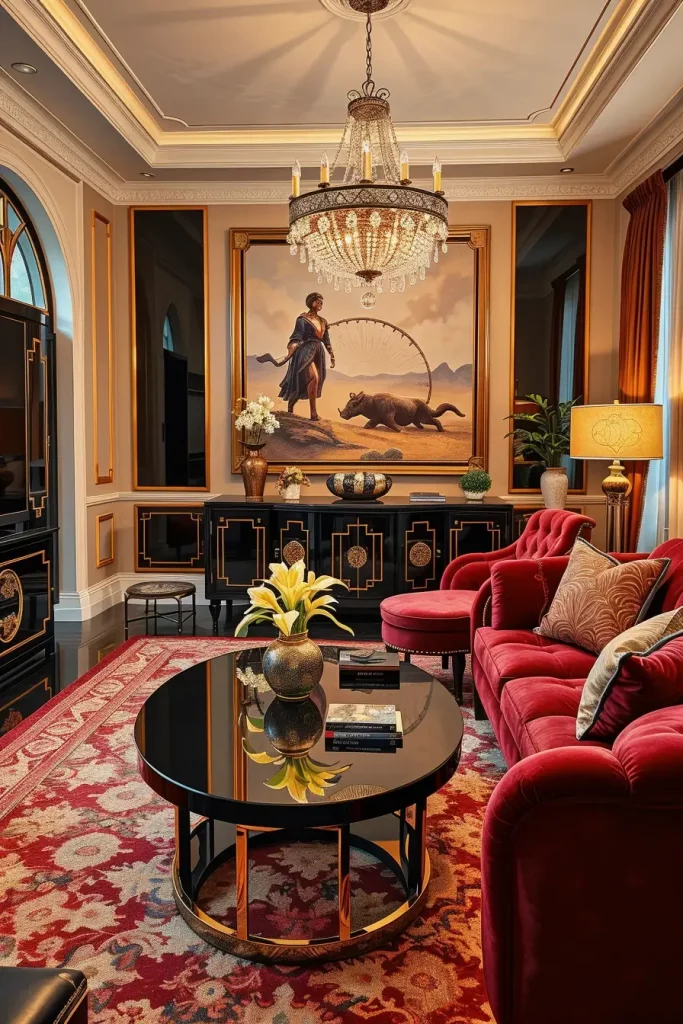 64 Stunning Art Deco Revival Living Room Décor Ideas for Glamorous Interiors