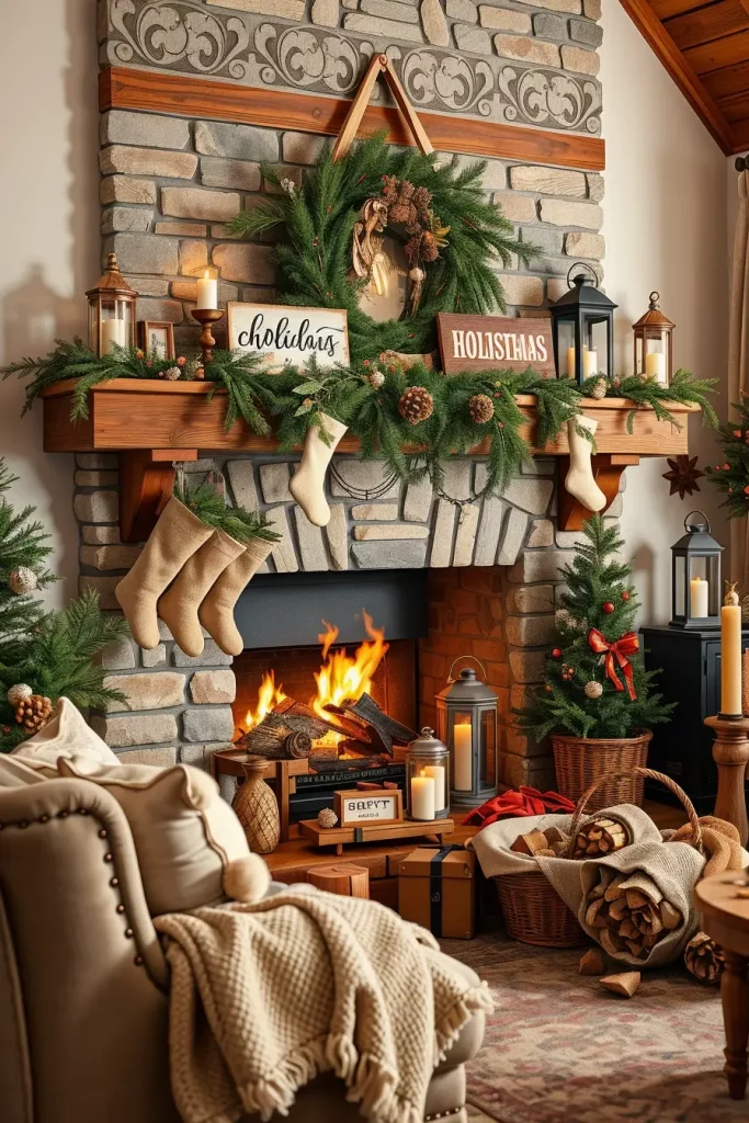 64 Christmas Mantle Decor Ideas 2025 to Style Your Fireplace Beautifully