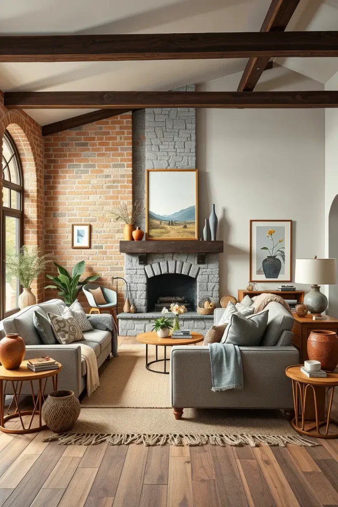 63 Eclectic Living Room Design with Natural Textures