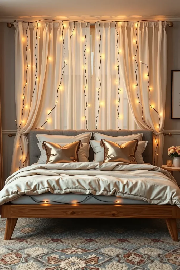 60 Christmas Lights in the Bedroom 2025: Magical and Cozy Holiday Ideas