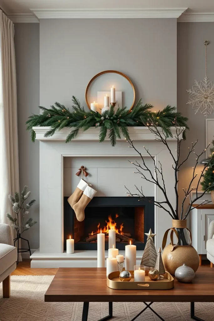 64 Christmas Mantle Decor Ideas 2025 to Style Your Fireplace Beautifully