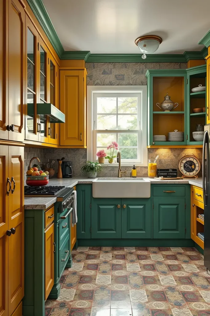 64 Color-Drenched Eclectic Kitchen With Whimsical Flair Ideas