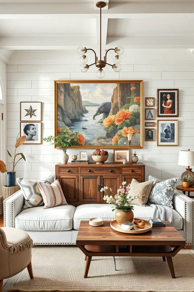 62 Rustic Farmhouse Maximalist Living Room Decor Ideas