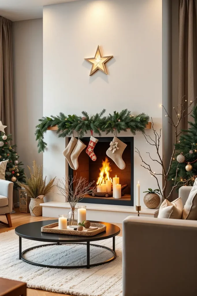 64 Christmas Mantle Decor Ideas 2025 to Style Your Fireplace Beautifully
