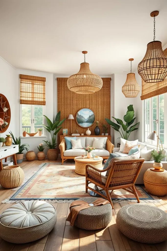 63 Eclectic Living Room Design with Natural Textures