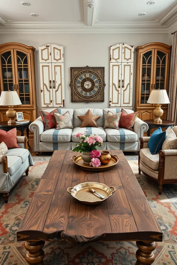 62 Rustic Farmhouse Maximalist Living Room Decor Ideas