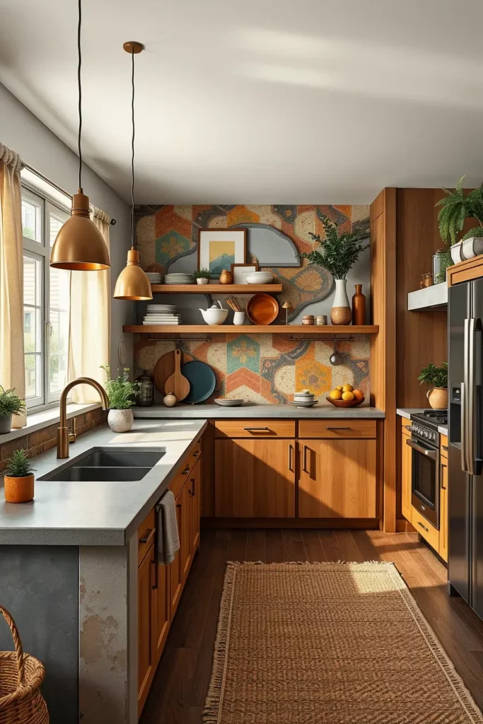62 Eclectic Kitchen Design with Natural Textures