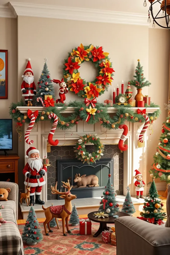 64 Christmas Mantle Decor Ideas 2025 to Style Your Fireplace Beautifully