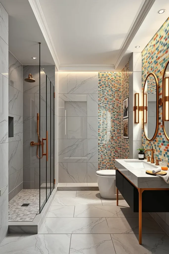 64 Luxury Bathroom Tile Idea for Elegant and Timeless Designs