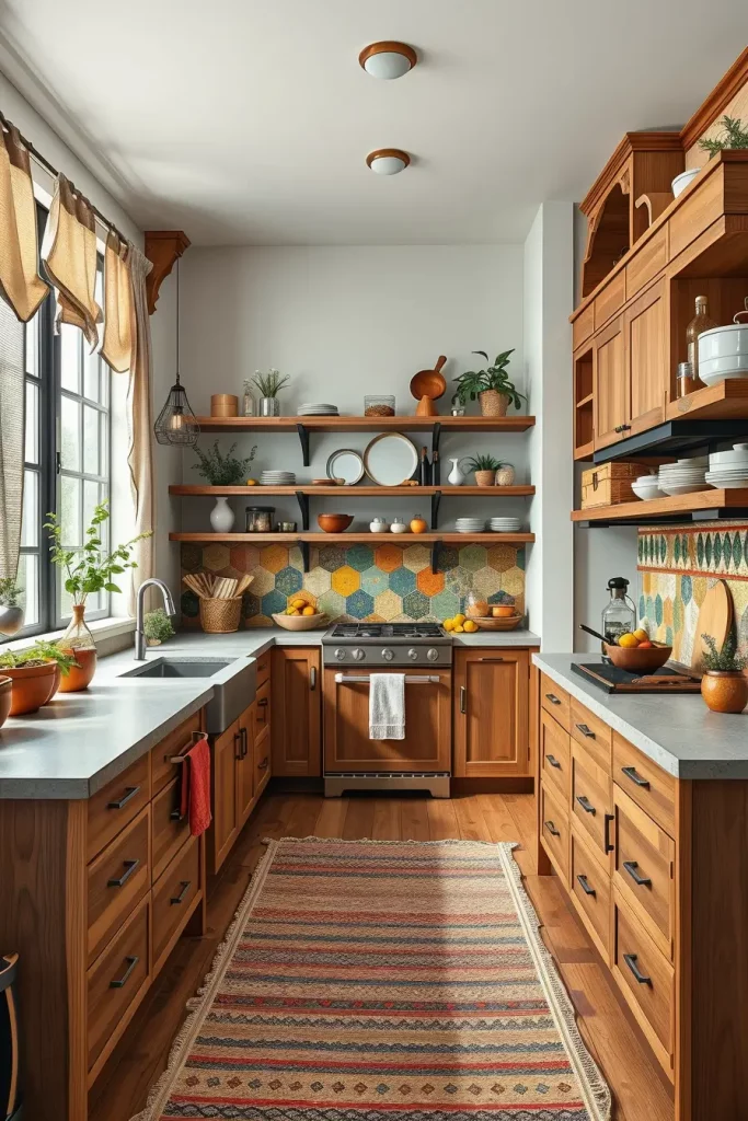 62 Eclectic Kitchen Design with Natural Textures