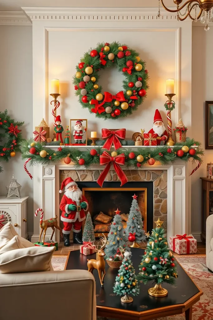 64 Christmas Mantle Decor Ideas 2025 to Style Your Fireplace Beautifully
