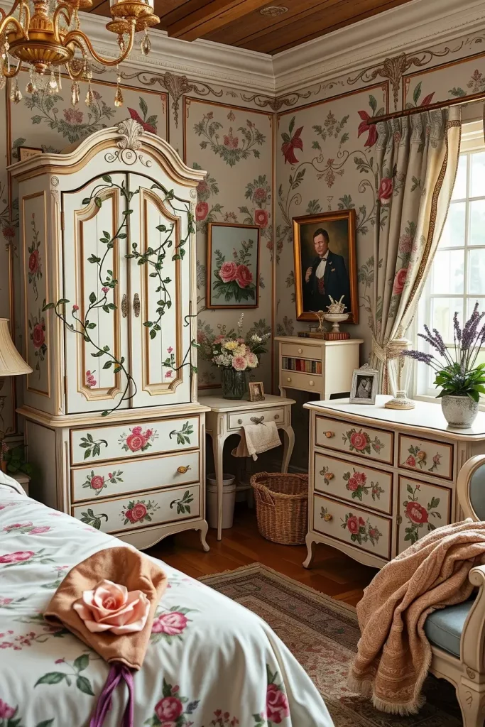 65 Vintage Bedroom with Hand-Painted Furniture Ideas for Timeless Charm