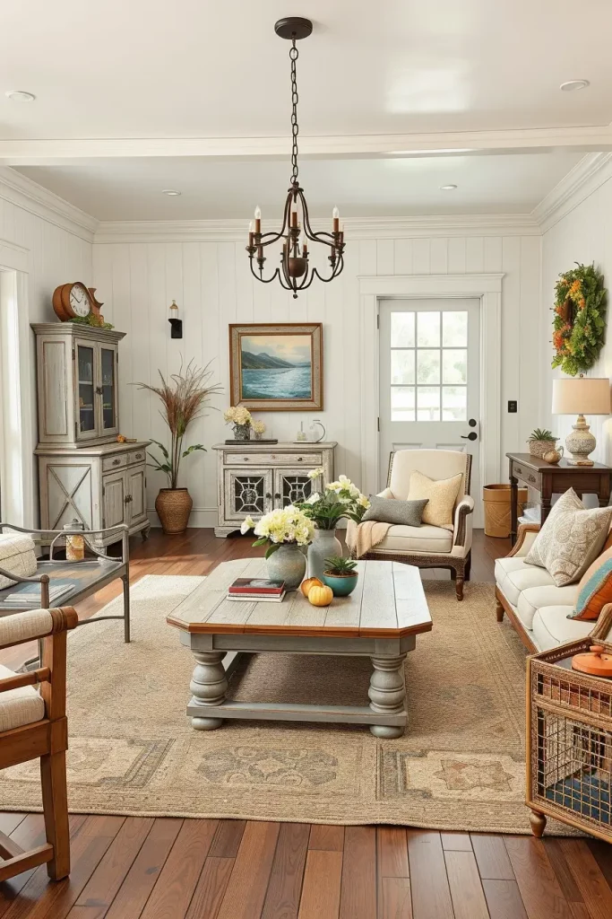 63 Creative Farmhouse Living Room With Antique Textures