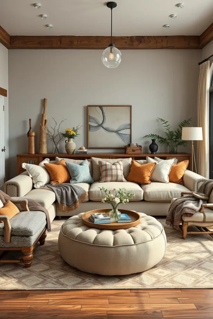 62 Rustic Farmhouse Maximalist Living Room Decor Ideas