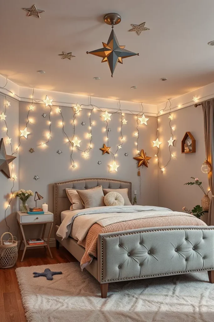 60 Christmas Lights in the Bedroom 2025: Magical and Cozy Holiday Ideas