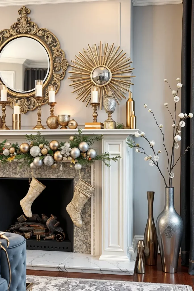 64 Christmas Mantle Decor Ideas 2025 to Style Your Fireplace Beautifully