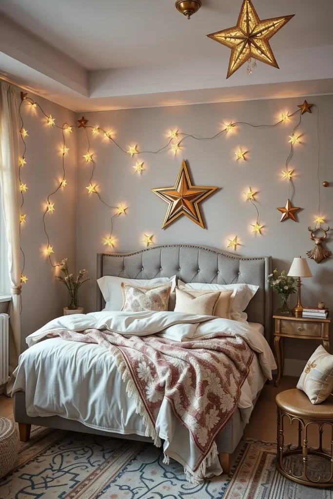 60 Christmas Lights in the Bedroom 2025: Magical and Cozy Holiday Ideas