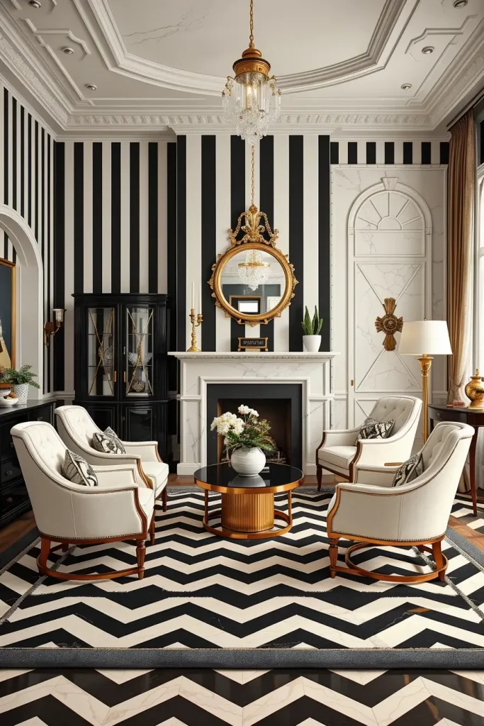 64 Stunning Art Deco Revival Living Room Décor Ideas for Glamorous Interiors