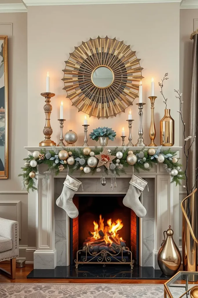64 Christmas Mantle Decor Ideas 2025 to Style Your Fireplace Beautifully