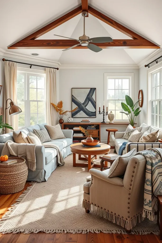 63 Eclectic Living Room Design with Natural Textures