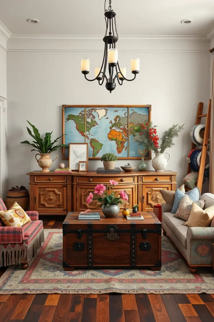 62 Rustic Farmhouse Maximalist Living Room Decor Ideas