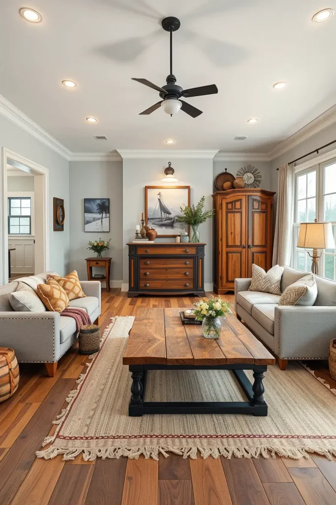 63 Creative Farmhouse Living Room With Antique Textures