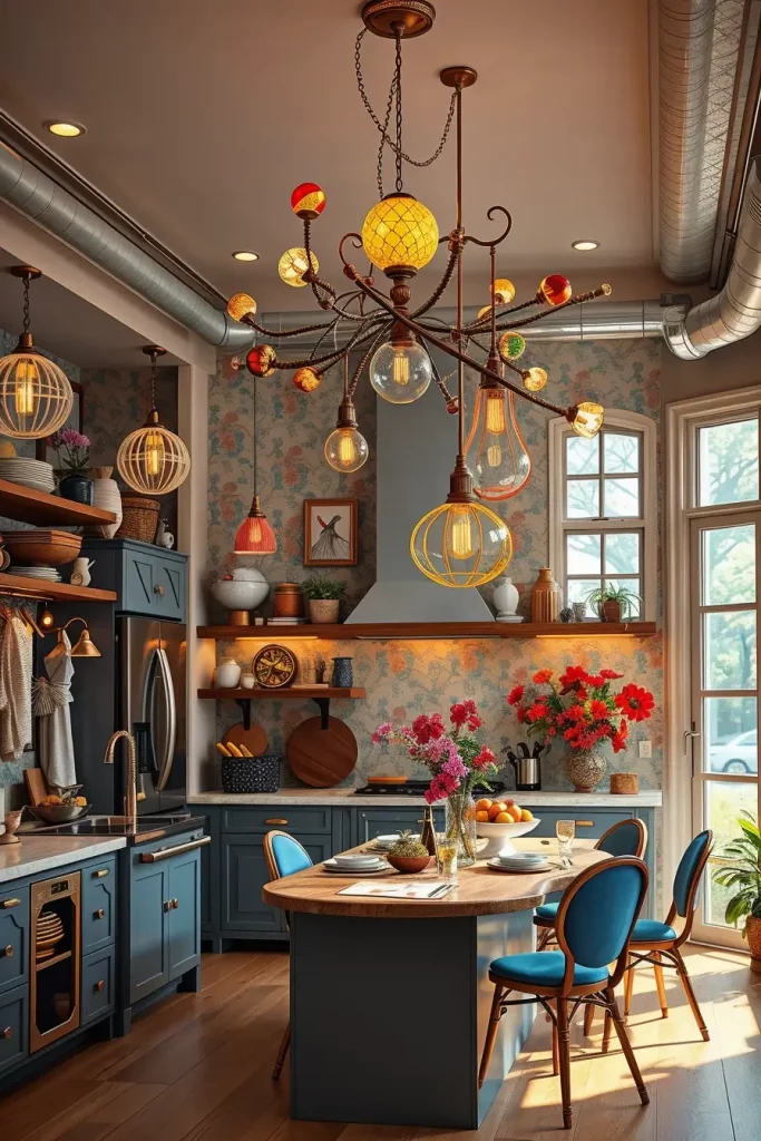 64 Color-Drenched Eclectic Kitchen With Whimsical Flair Ideas