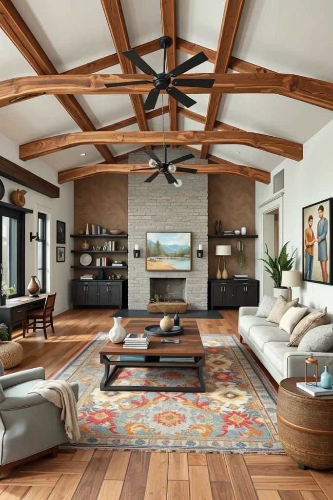 62 Rustic Farmhouse Maximalist Living Room Decor Ideas