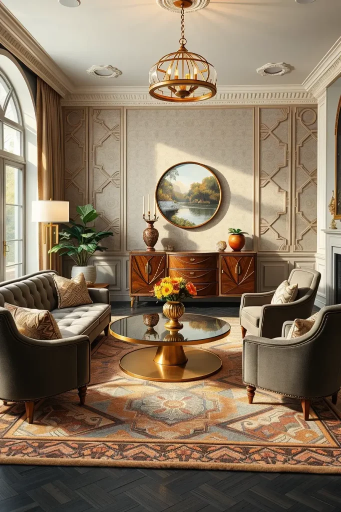 64 Stunning Art Deco Revival Living Room Décor Ideas for Glamorous Interiors