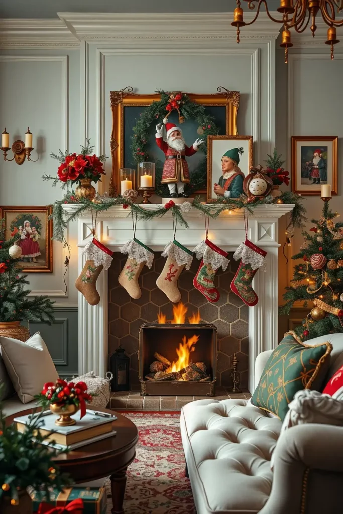 64 Christmas Mantle Decor Ideas 2025 to Style Your Fireplace Beautifully